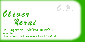 oliver merai business card